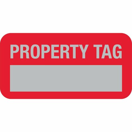 LUSTRE-CAL Property ID Label PROPERTY TAG5 Alum Dark Red 1.50in x 0.75in  1 Blank # Pad, 100PK 253769Ma1Rd0000